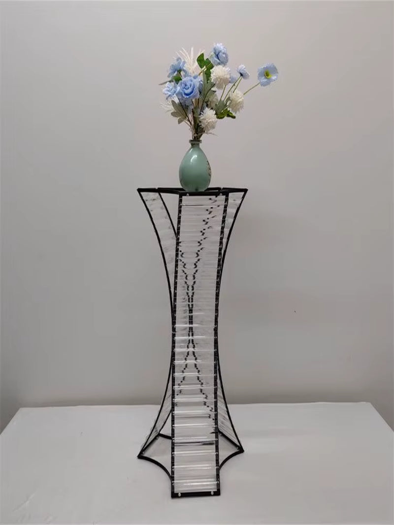 5-Piece Acrylic Wedding Centerpiece Set - 80 CM Crystal Pillar Vases for Party Decor and DIY Decorations