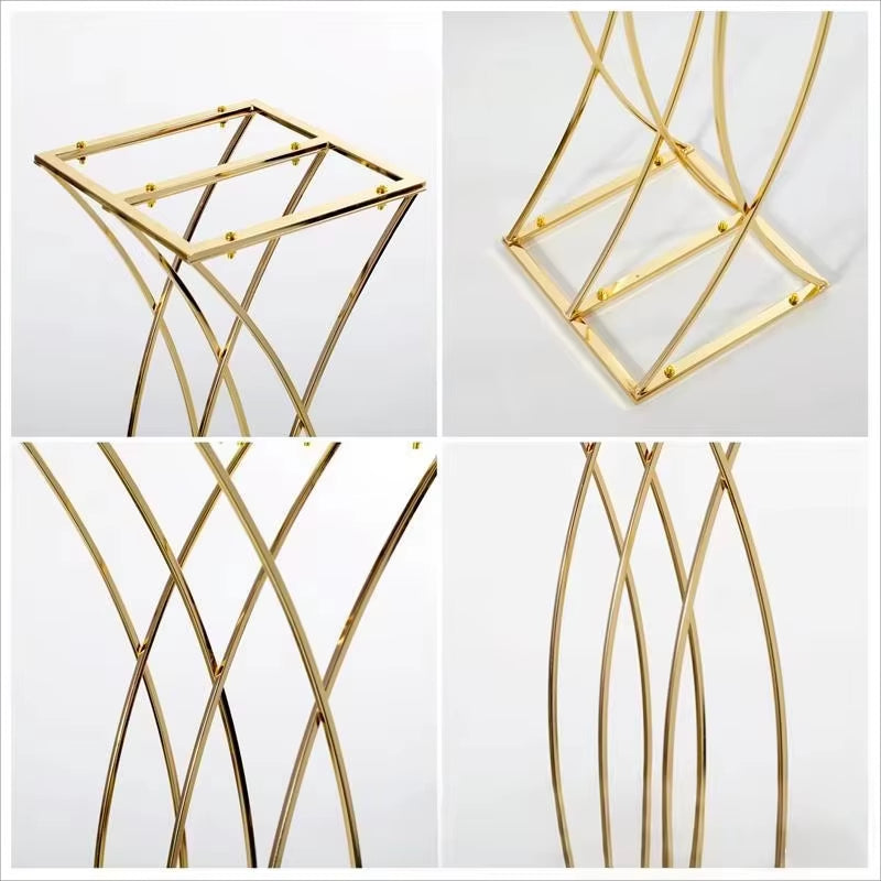 10-Piece Modern Geometric Flower Stand Set for Elegant Wedding Reception Centerpieces and Banquet Table Decor