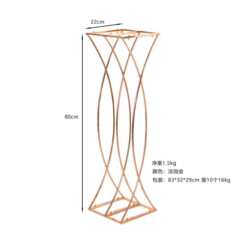 10-Piece Modern Geometric Flower Stand Set for Elegant Wedding Reception Centerpieces and Banquet Table Decor