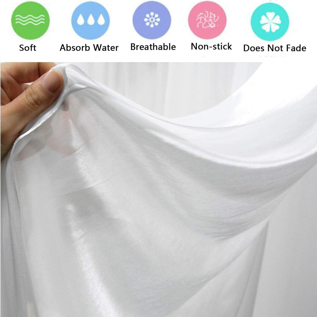 White Backdrop Curtain 10Ft X 10Ft Wrinkle Free Photography Curtains Detachable Smooth Ice Silk Pleated Backdrop Curtains for Weddings Birthday Photography Background Party Baby Shower