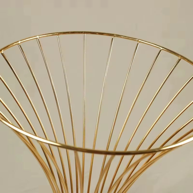 Gold Wrought Iron Vase for Weddings, Aisle Props, Table Centerpieces, and Home Outdoor Decor