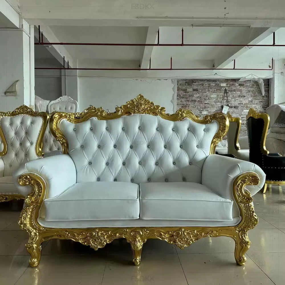 Wholesale Wedding Rental Bride and Groom Sofa Chair Royal Cheap High Back King Throne Sofa Chair
