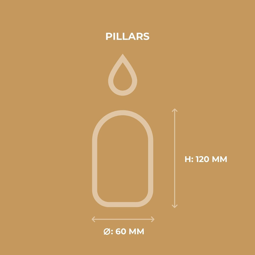 - Pillar Candles - Ivory - Set of 20 Decorative Candles - Ø 4 X 7 Cm (1.57 X 2.76 In) - 12 Hours Long Burning - Unscented - Dripless - Smokeless - RAL Quality