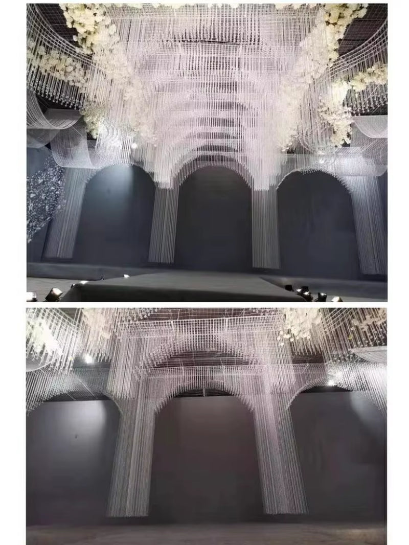 Dazzling Acrylic Bead Curtain Arch for Unforgettable Weddings and Stunning Event Backdrops