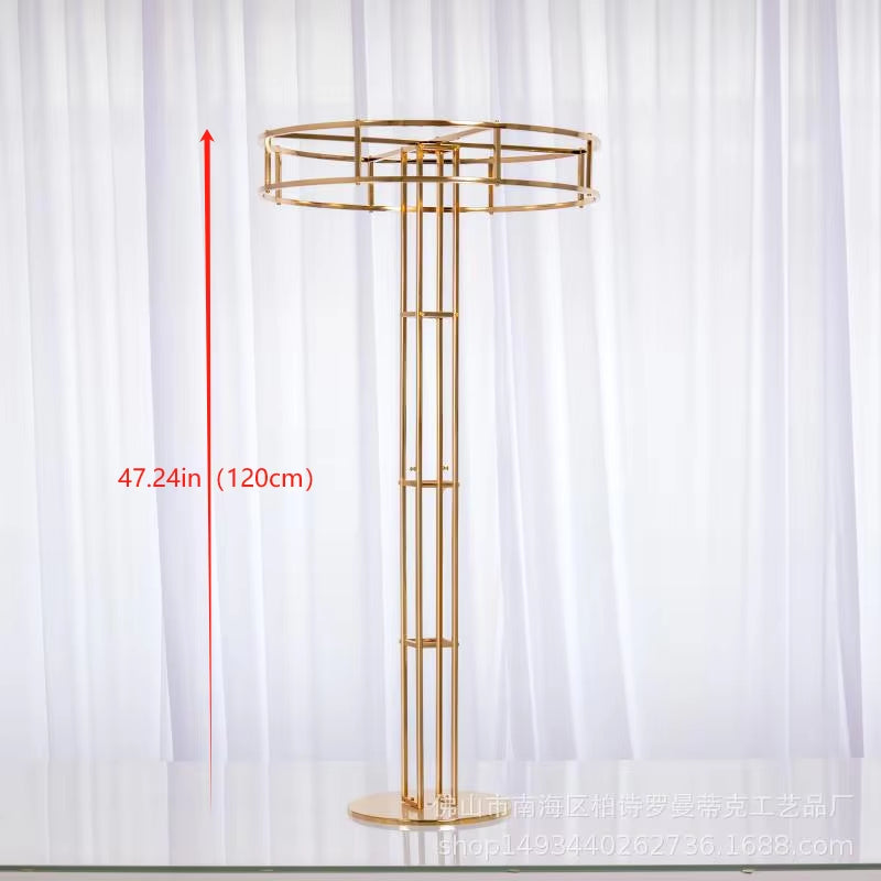 Elegant Gold 47.24-Inch Centerpiece Flower Stand, Ideal for Weddings, Stage Events, and Family Dining Tables