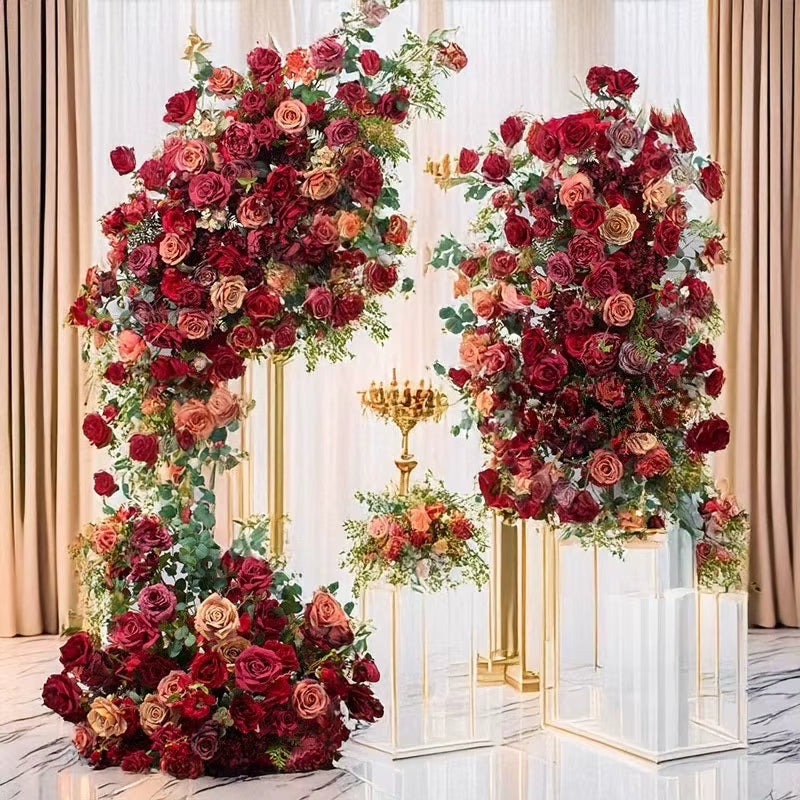 120Cm Rose Flower Balls Artificial Wedding Backdrop Flower Rows Mall Exhibition Decor