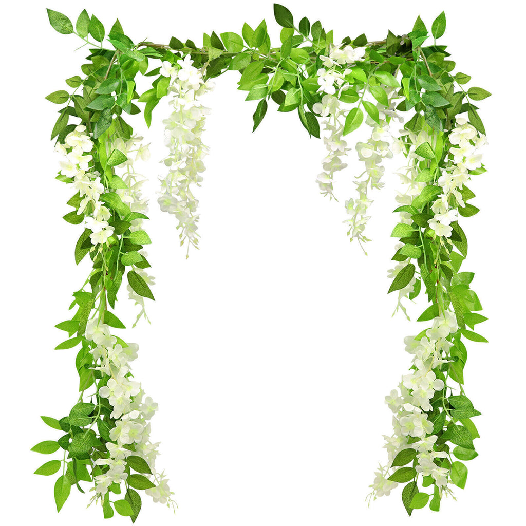 2X7FT Artificial Wisteria Vine Garland Foliage Plant Trailing Flower Home Decor