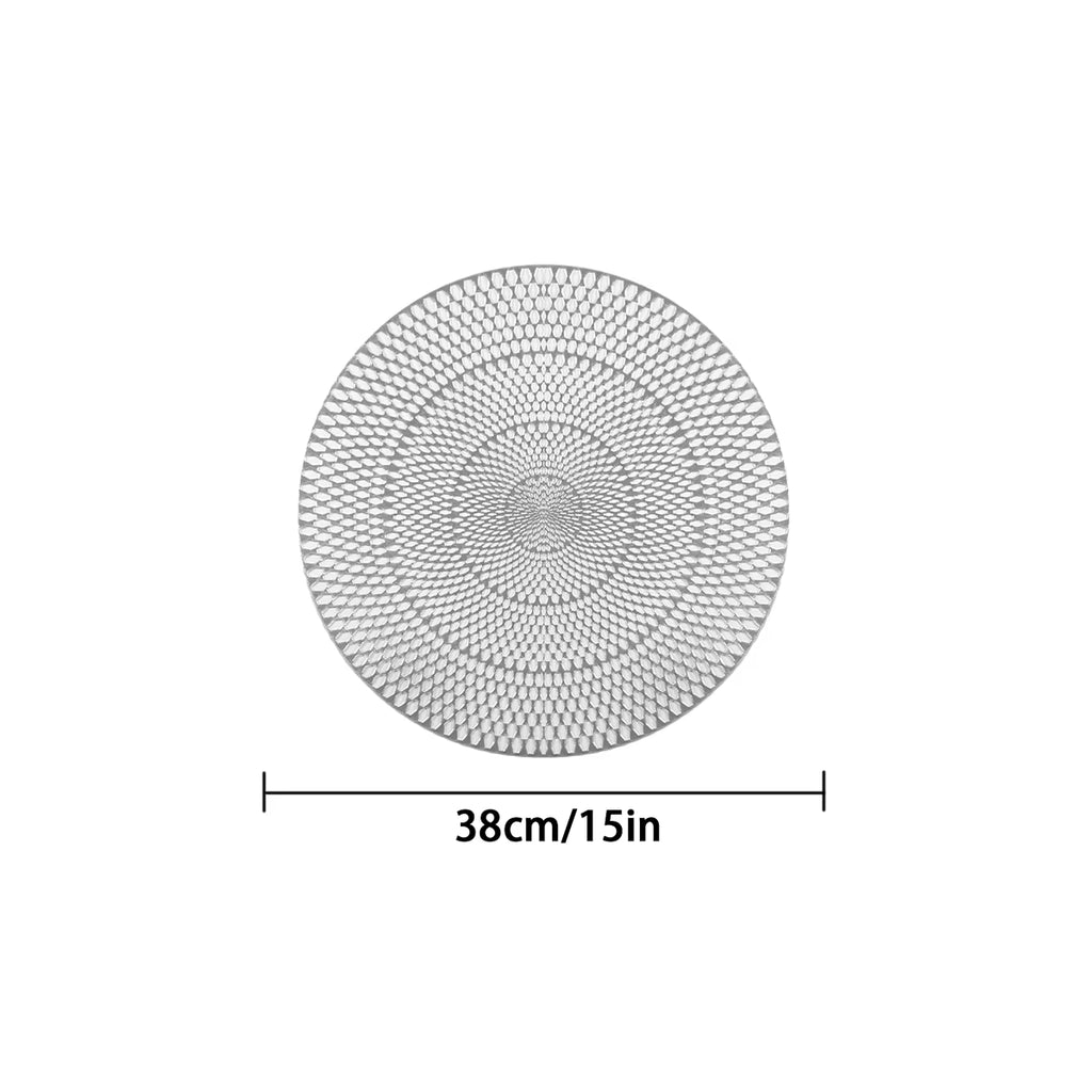 1/6Pcs Hot Sale Table Decor Hollow Out Metallic Gold Charger Plates Mats Vinyl Dinning Table Mats Luxury Placemats Christmas