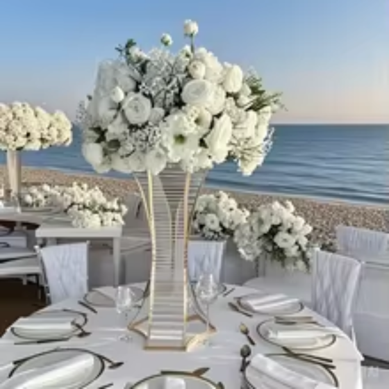 5-Piece Acrylic Wedding Centerpiece Set - 80 CM Crystal Pillar Vases for Party Decor and DIY Decorations