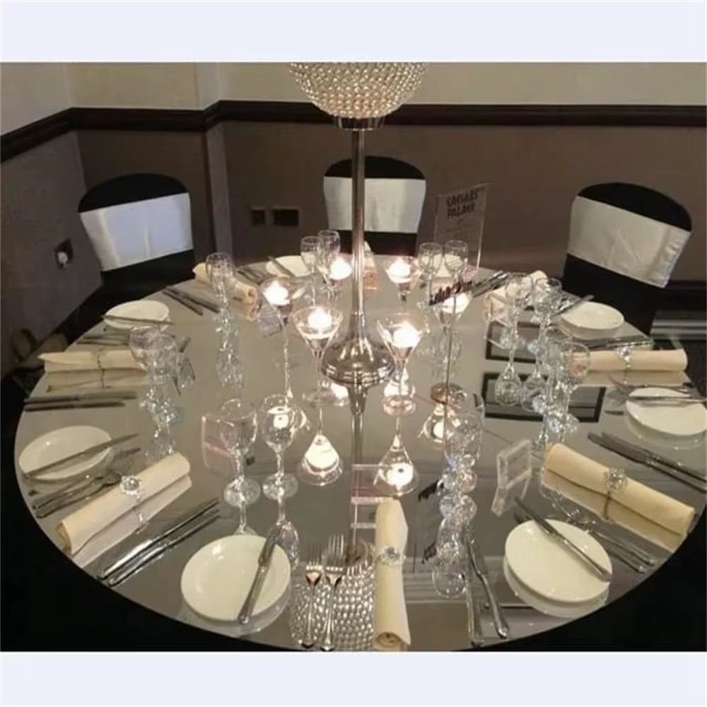 180CM Wedding Rounded Acrylic Mirror Table Tops for Party Table Centerpiece