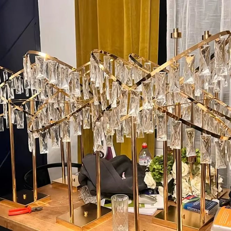 Luxury Crystal Flower Stand Set of 5, 77cm Tall Table Centerpiece Candle Holders for Weddings, Birthdays, and Home Decoration
