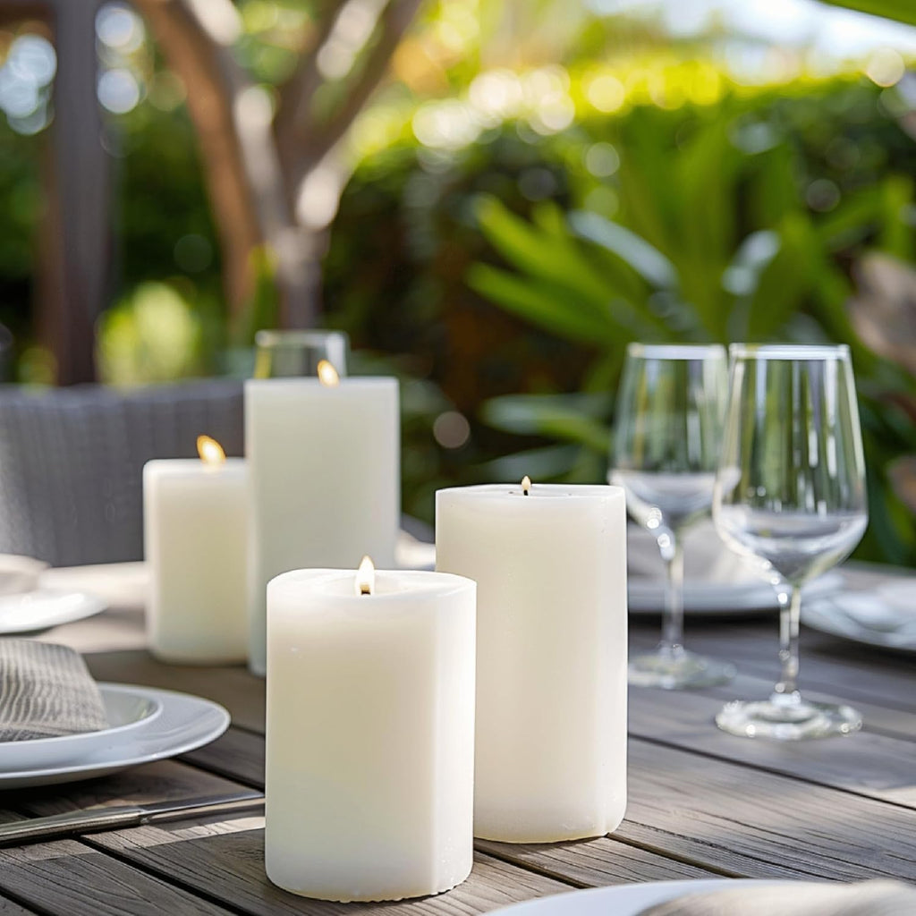 - Pillar Candles - Ivory - Set of 20 Decorative Candles - Ø 4 X 7 Cm (1.57 X 2.76 In) - 12 Hours Long Burning - Unscented - Dripless - Smokeless - RAL Quality