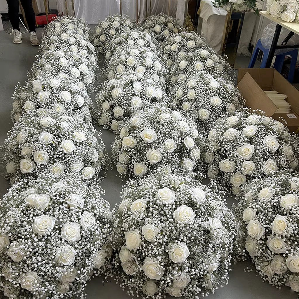 Artificial Baby's Breath Flower Ball for Wedding Stage Decor and Exhibition Hall Display