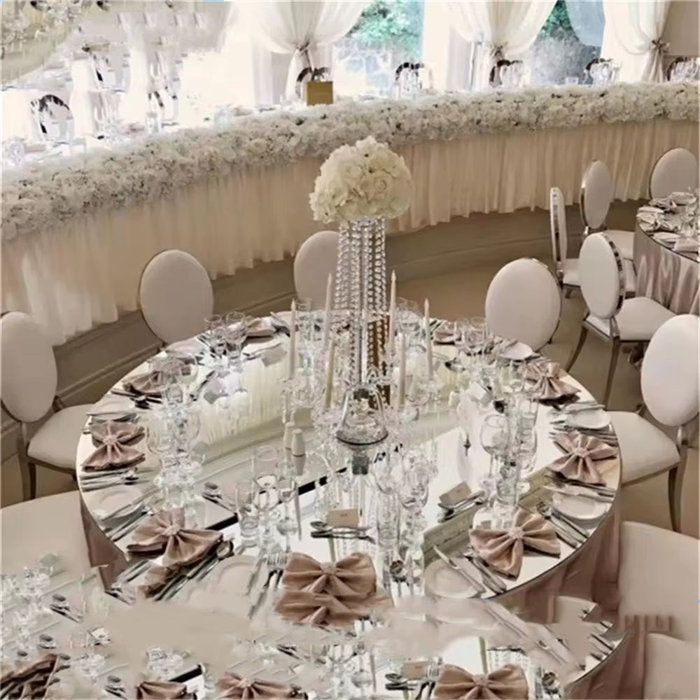180CM Wedding Rounded Acrylic Mirror Table Tops for Party Table Centerpiece