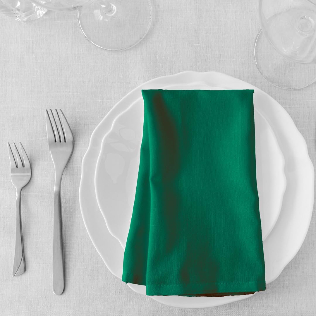 Sweet Needle Bottle Green Cloth Napkins Set, High Absorbency for Spills, Washable, Resistant to Wrinkles, Reusable. Use for Everyday Dining, Special Occasion and Events (Pack of 12)
