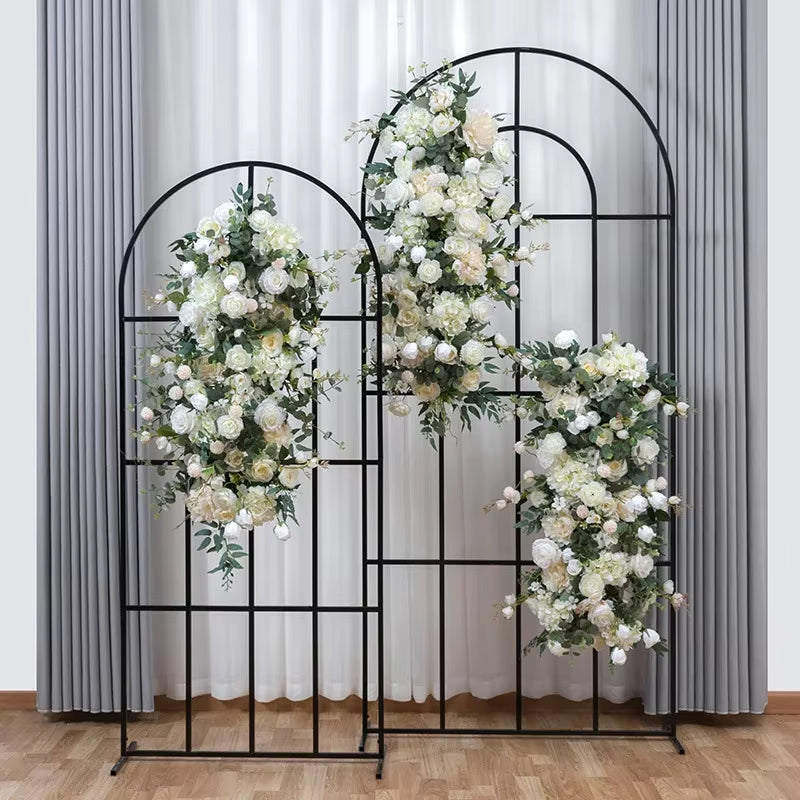 100CM European Peony Rose Floral Arrangement for Outdoor Wedding Decoration, Background Wall Display, and Dining Table Centerpiece with Striped Accents
