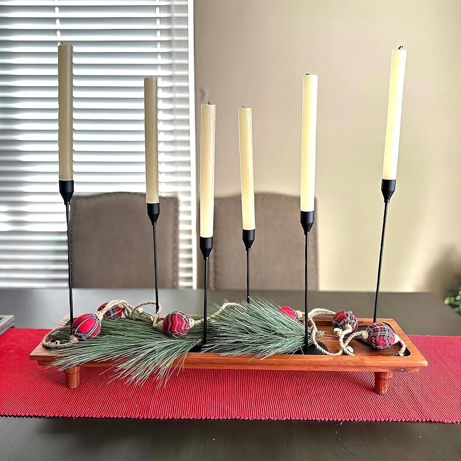 Candle Holder, Black Candlestick Holders Set of 6, Metal Taper Black Candle Holders, Tall Candle Holder, Fits 3/4 Inch Thick Candle&Led Candles, for Table Centerpiece, Mantels, Weddings, Dining, Party