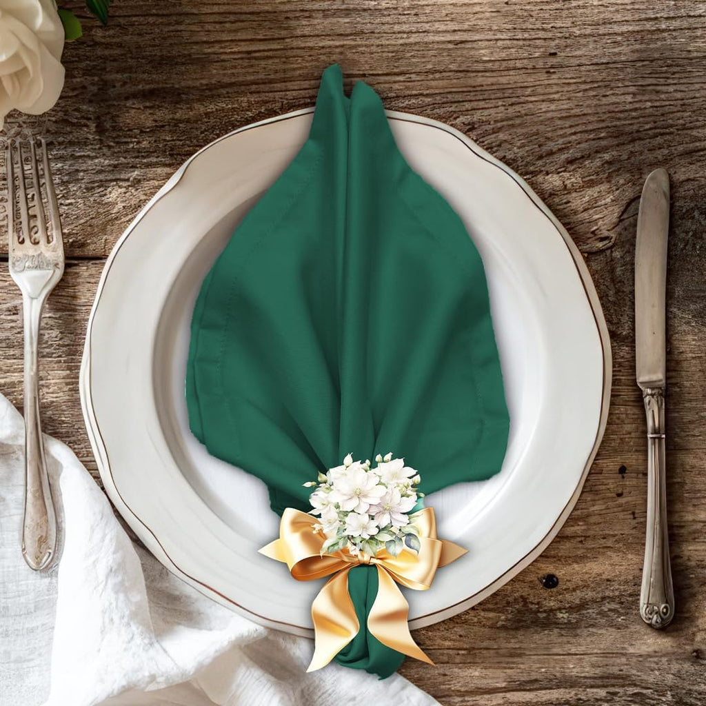Sweet Needle Bottle Green Cloth Napkins Set, High Absorbency for Spills, Washable, Resistant to Wrinkles, Reusable. Use for Everyday Dining, Special Occasion and Events (Pack of 12)