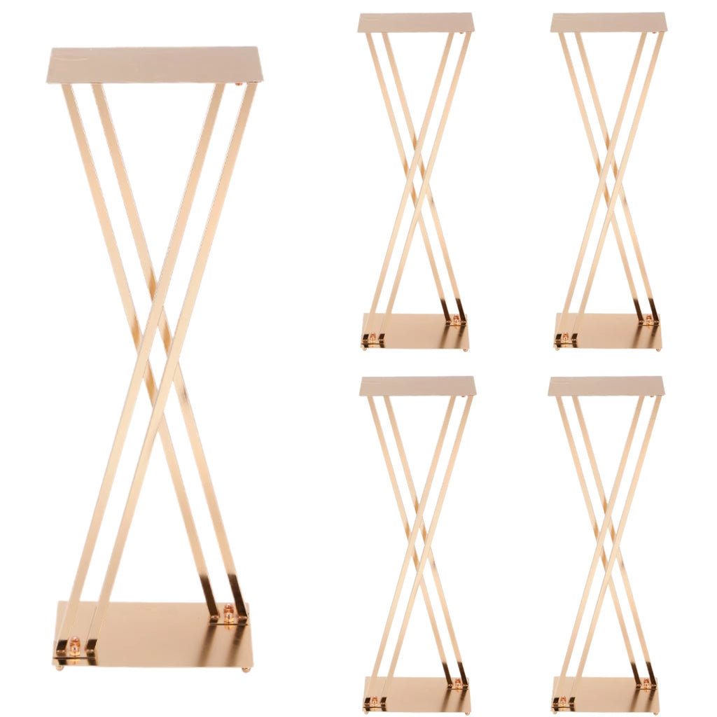 31-Inch Gold/Silver Metal Flower Stand - Set of 2 or 5 for Wedding Table Centerpieces and Party Decor