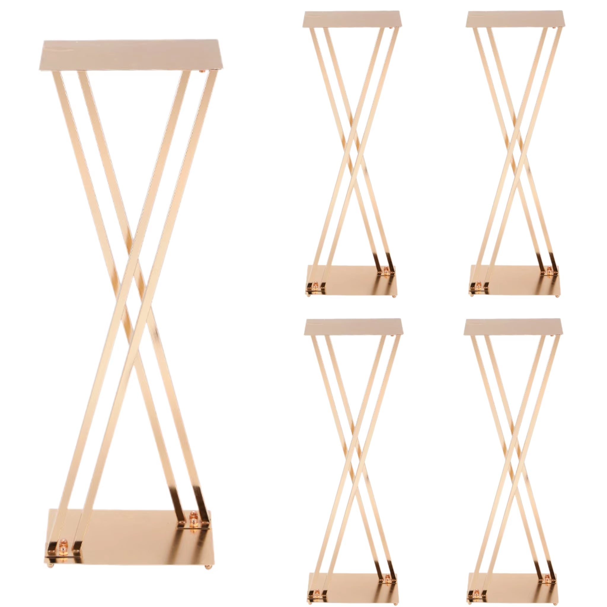 31-Inch Gold/Silver Metal Flower Stand - Set of 2 or 5 for Wedding Table Centerpieces and Party Decor