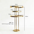 Electroplated Gold Metal Flower Stand - Set of 2/45/10 Pieces, 4-Layer Round Road Guide Wedding Centerpiece Decorations