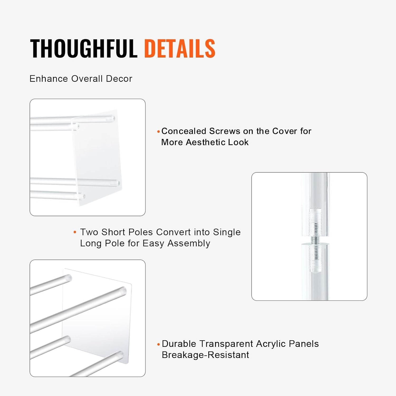 10PCS 23.6Inch/60Cm High Wedding Flower Stand, with Acrylic Laminate,Acrylic Vase Column Geometric Centerpiece Stands, Floral Display Rack for T-Stage Events Reception, Party Decoration Home