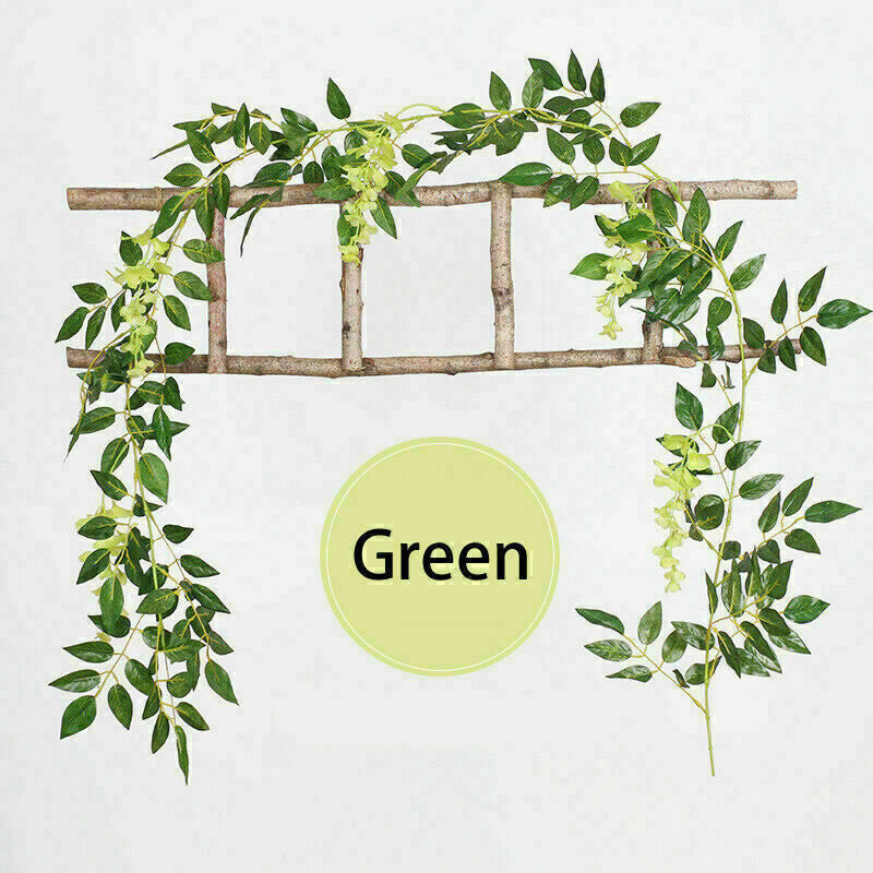 2X7FT Artificial Wisteria Vine Garland Foliage Plant Trailing Flower Home Decor