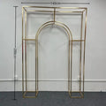 Rustic Wedding Arch with Glitter Gold Geometric Backdrop Frame for Outdoor Garden Ceremonies, Floral Arrangement Stand, and Luxury Decor Kit