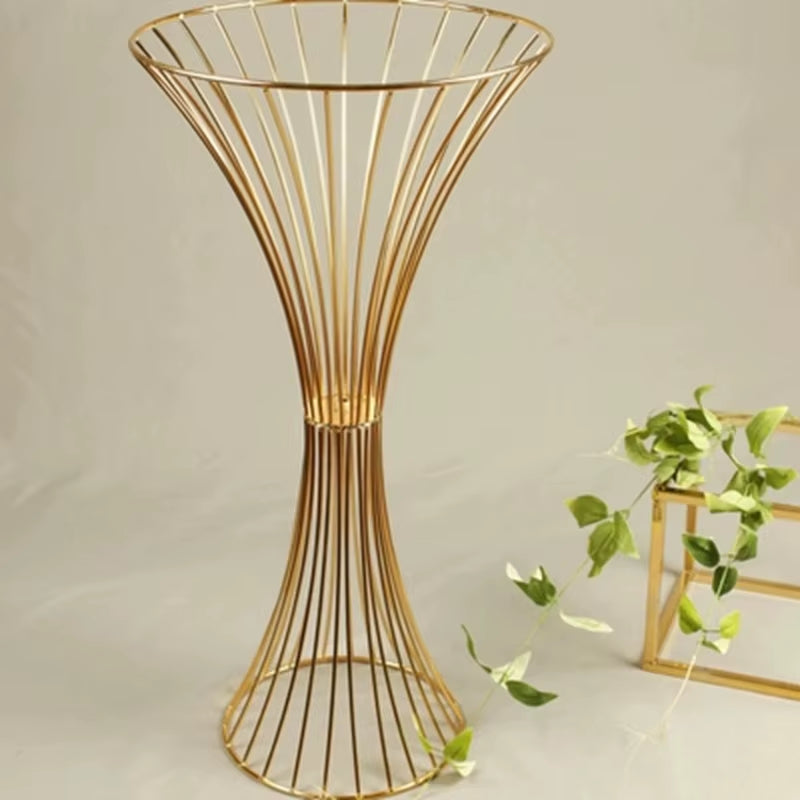 Gold Wrought Iron Vase for Weddings, Aisle Props, Table Centerpieces, and Home Outdoor Decor