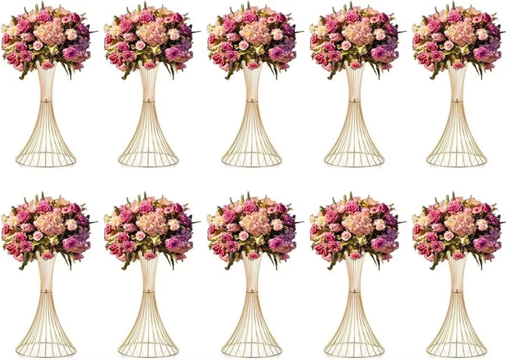 Gold Wrought Iron Vase for Weddings, Aisle Props, Table Centerpieces, and Home Outdoor Decor
