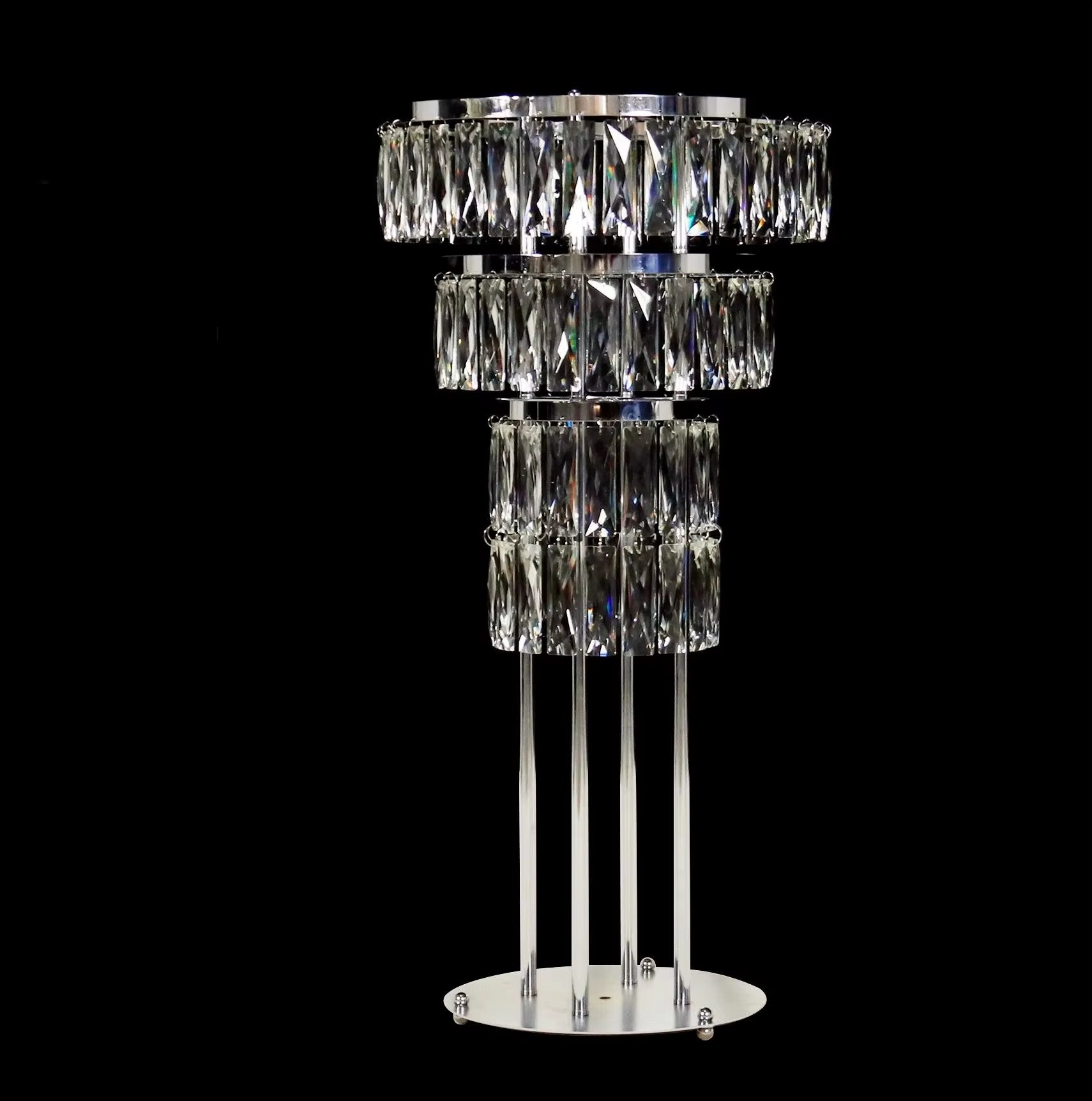 Electroplated Iron Crystal Vase Flower Stand - Ferris Wheel Table Centerpiece for Weddings and Events