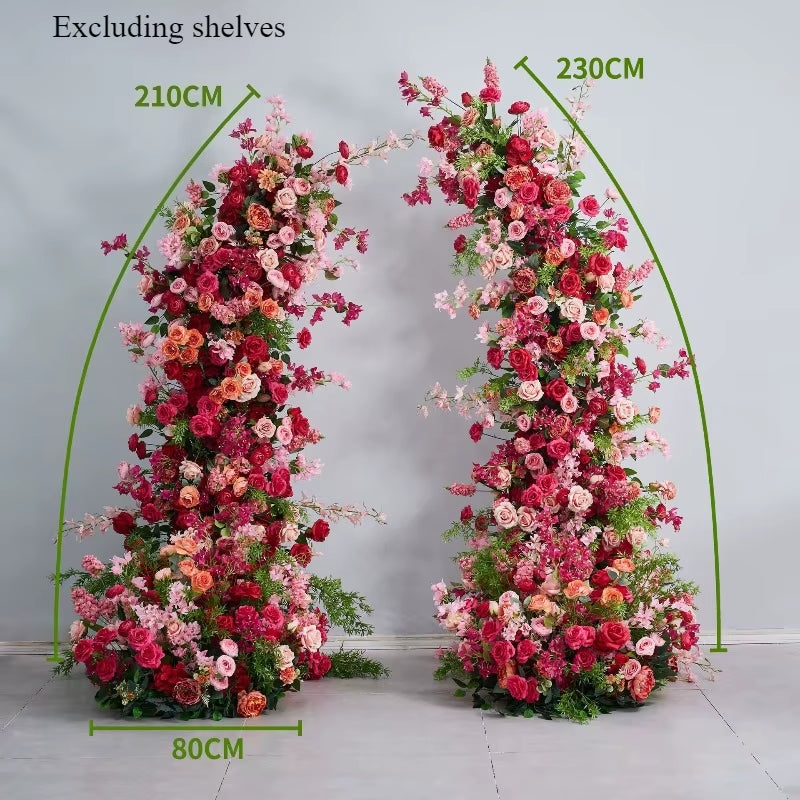 2.3M Rose Pink Horn Flower Arrangement for Wedding Background and Stage Decoration