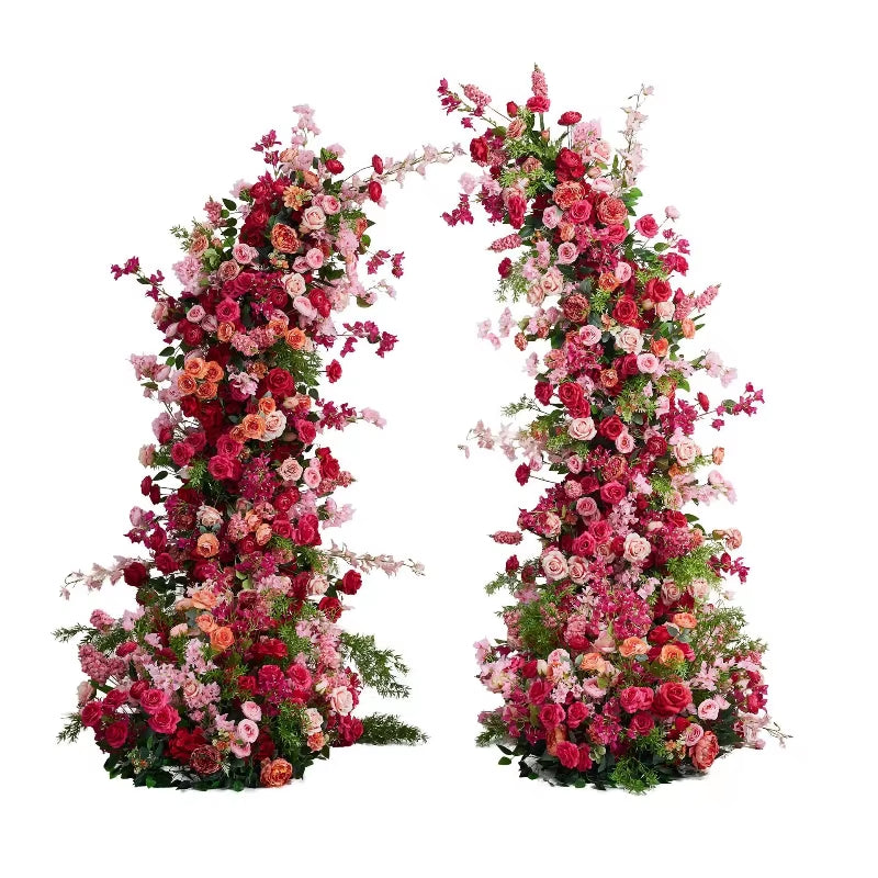 2.3M Rose Pink Horn Flower Arrangement for Wedding Background and Stage Decoration