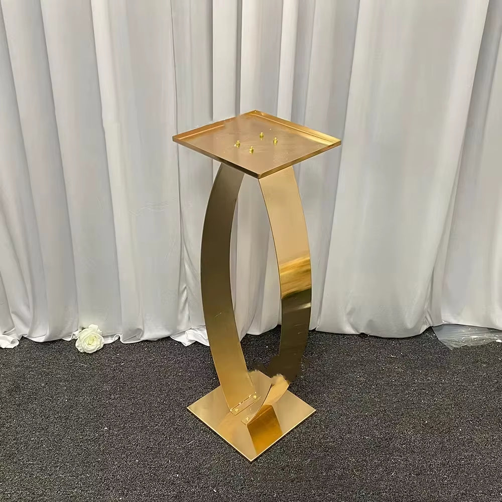Wedding Metal Flower Stand Set - 31-Inch High-Quality Electroplated Gold Acrylic Flower Display Rack for Event and Party Decoration (2-10 Pieces)