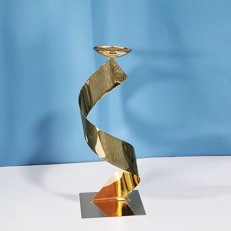Set of 5 Gold Floral Road Lead Wedding Table Centerpieces for Event and Hotel Decoration