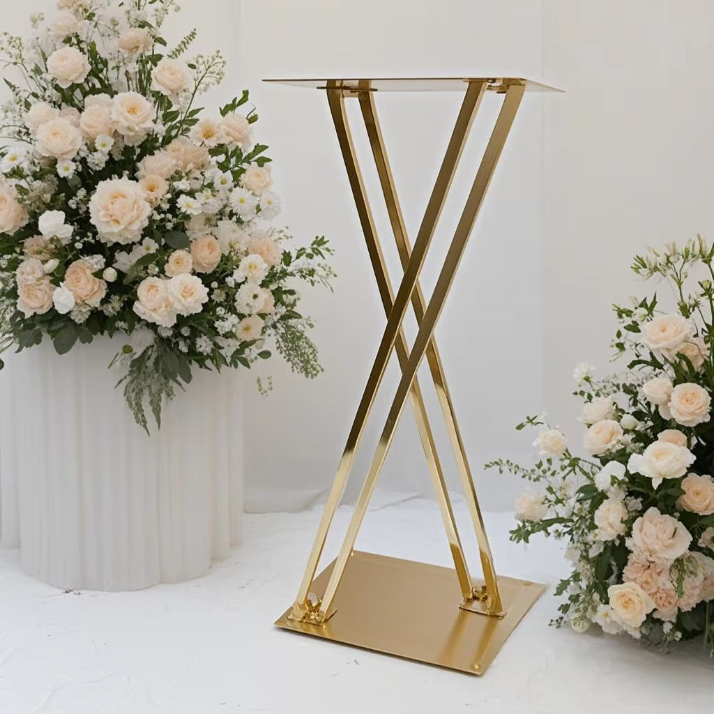31-Inch Gold/Silver Metal Flower Stand - Set of 2 or 5 for Wedding Table Centerpieces and Party Decor