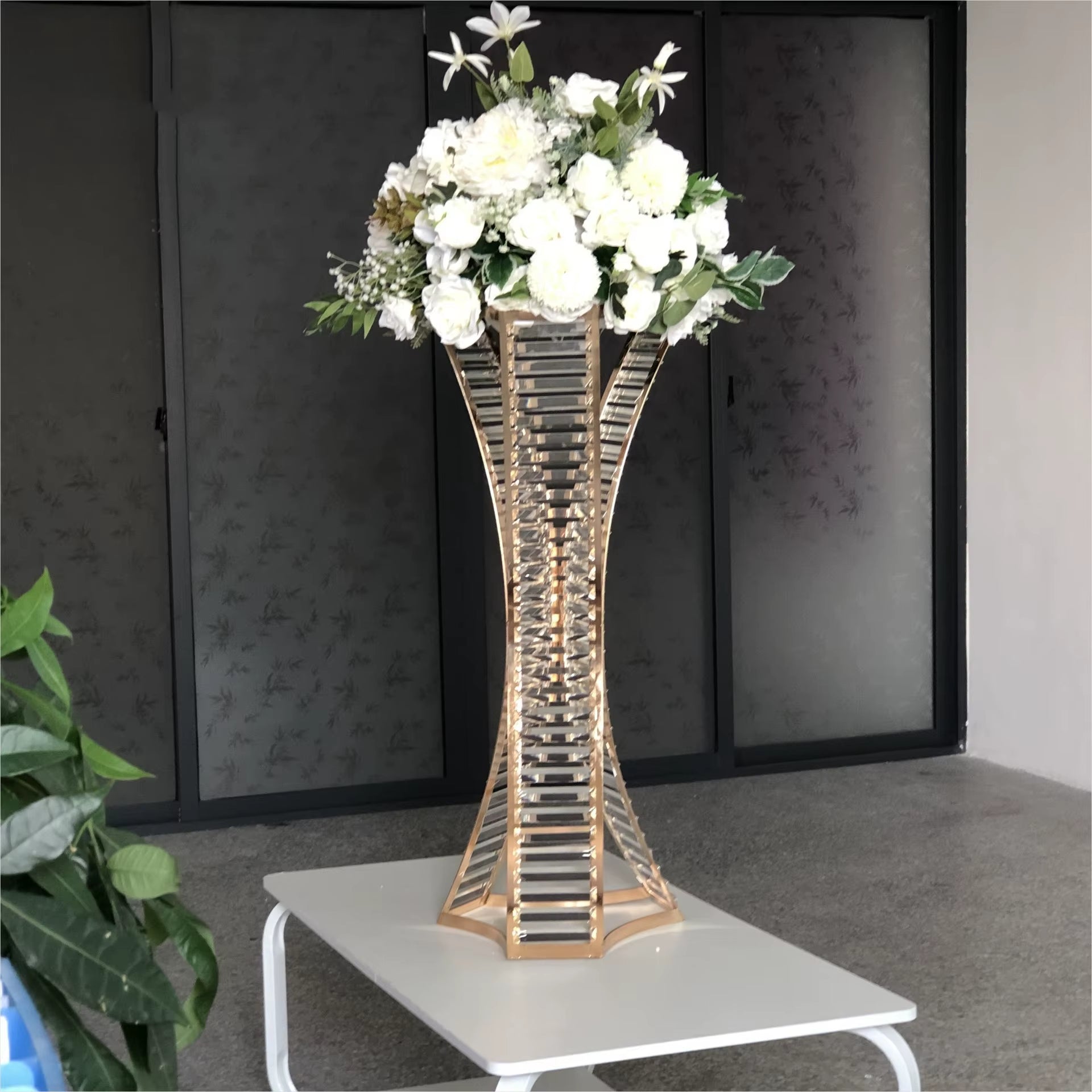 5-Piece Acrylic Wedding Centerpiece Set - 80 CM Crystal Pillar Vases for Party Decor and DIY Decorations