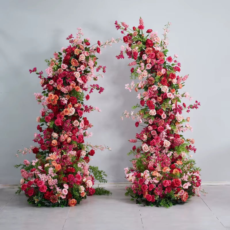 2.3M Rose Pink Horn Flower Arrangement for Wedding Background and Stage Decoration