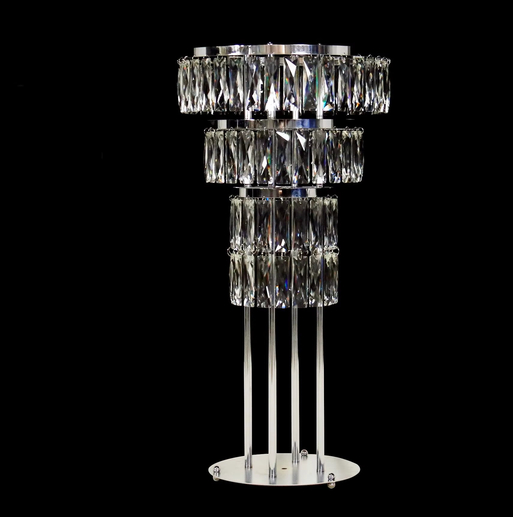 Electroplated Iron Crystal Vase Flower Stand - Ferris Wheel Table Centerpiece for Weddings and Events