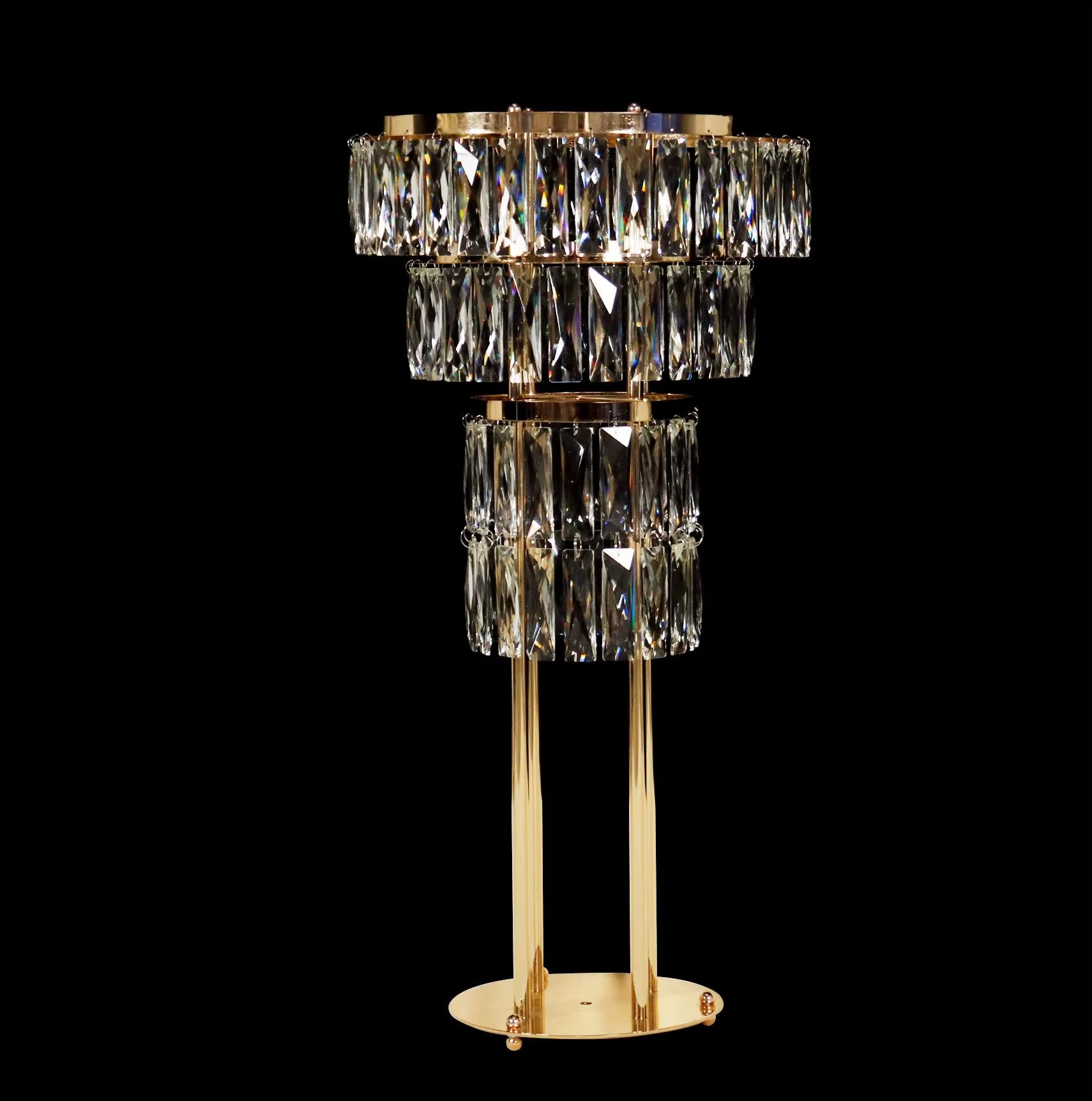 Electroplated Iron Crystal Vase Flower Stand - Ferris Wheel Table Centerpiece for Weddings and Events