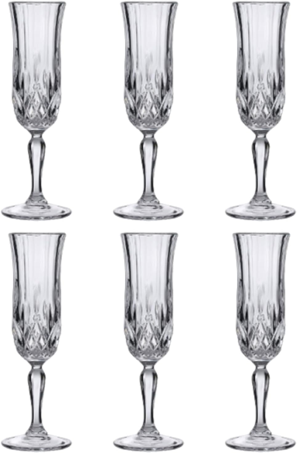 Prosecco Sparkling Wine Glasses, Crystal Champagne Flutes, Set of 6 123Ml Elegant Party Champagne Glasses, Ideal for Celebrations and Special Occasions, Premium Quality Crystal Glassware