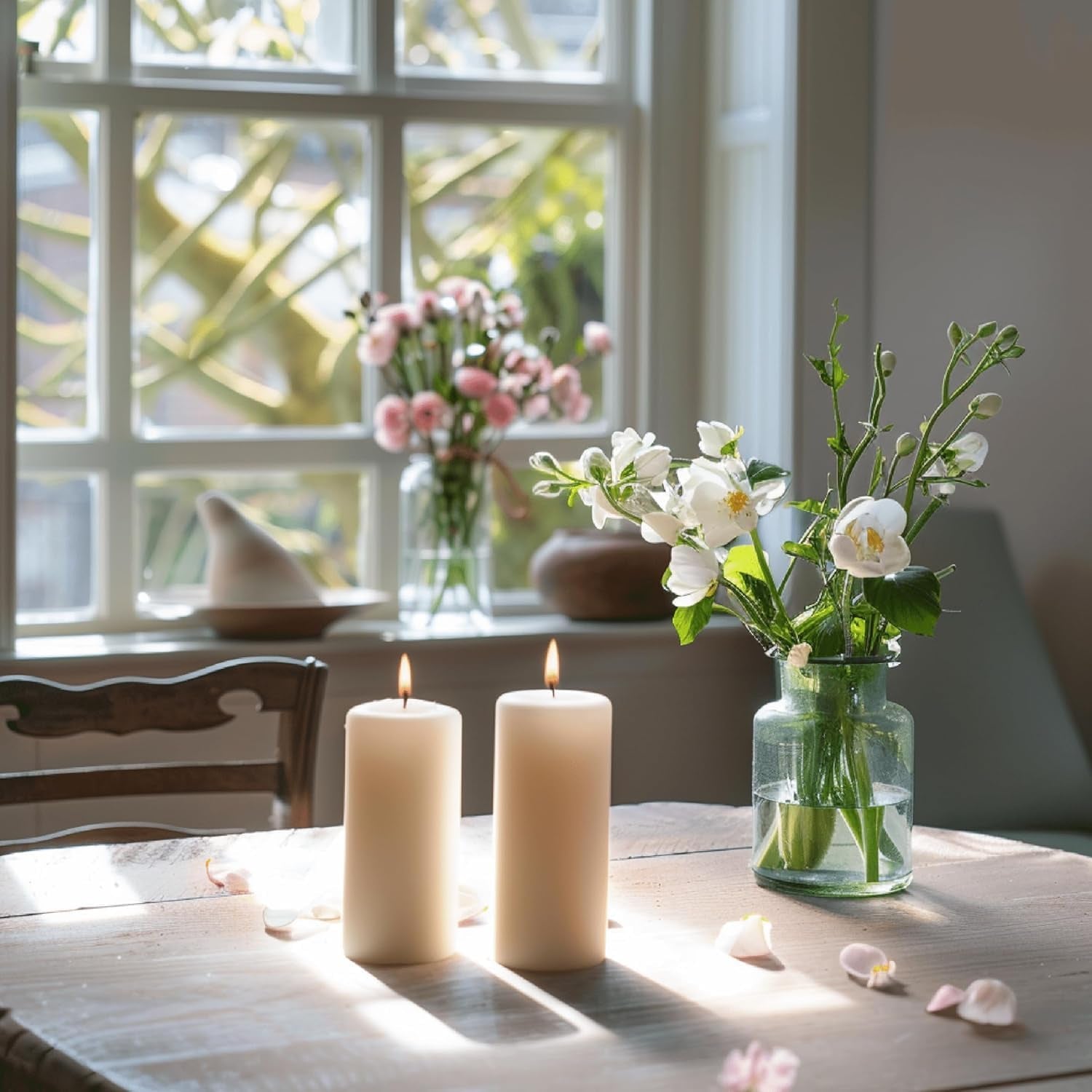 - Pillar Candles - Ivory - Set of 20 Decorative Candles - Ø 4 X 7 Cm (1.57 X 2.76 In) - 12 Hours Long Burning - Unscented - Dripless - Smokeless - RAL Quality