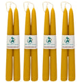 Beeswax Taper Candles 9'' (230 Mm), Bundle of 4 Pairs,Uk Handcrafted, over 10.5 Hours of Burn Time Each, Air-Purifying, and Dripless - Brighten Your Space!