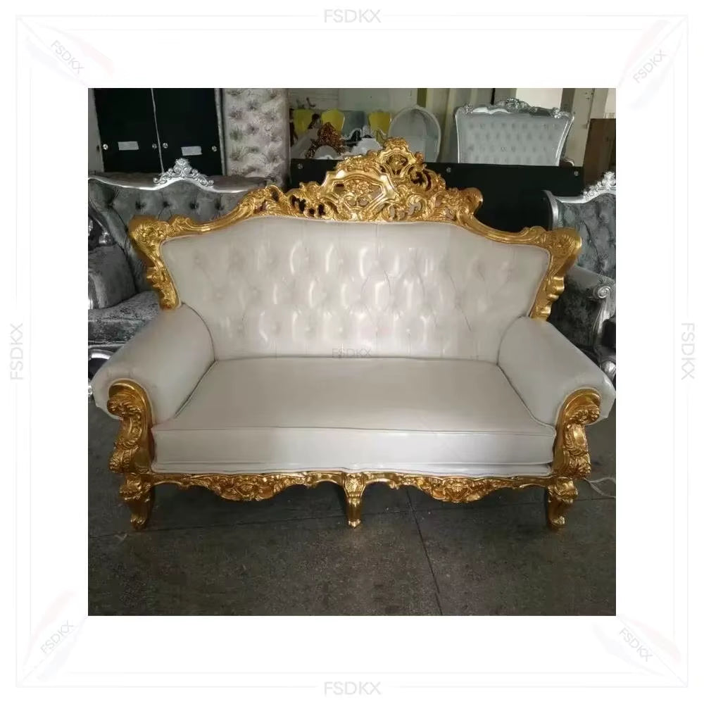 Wholesale Wedding Rental Bride and Groom Sofa Chair Royal Cheap High Back King Throne Sofa Chair