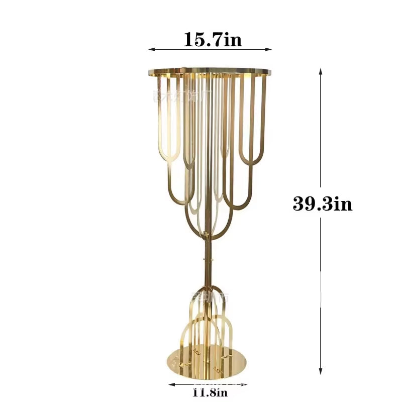 Wedding Metal Gold Flower Stand Vase Arch Tree Centerpieces for Modern Table Decoration - Available in Sets of 2, 5, 6, or 10 Pieces