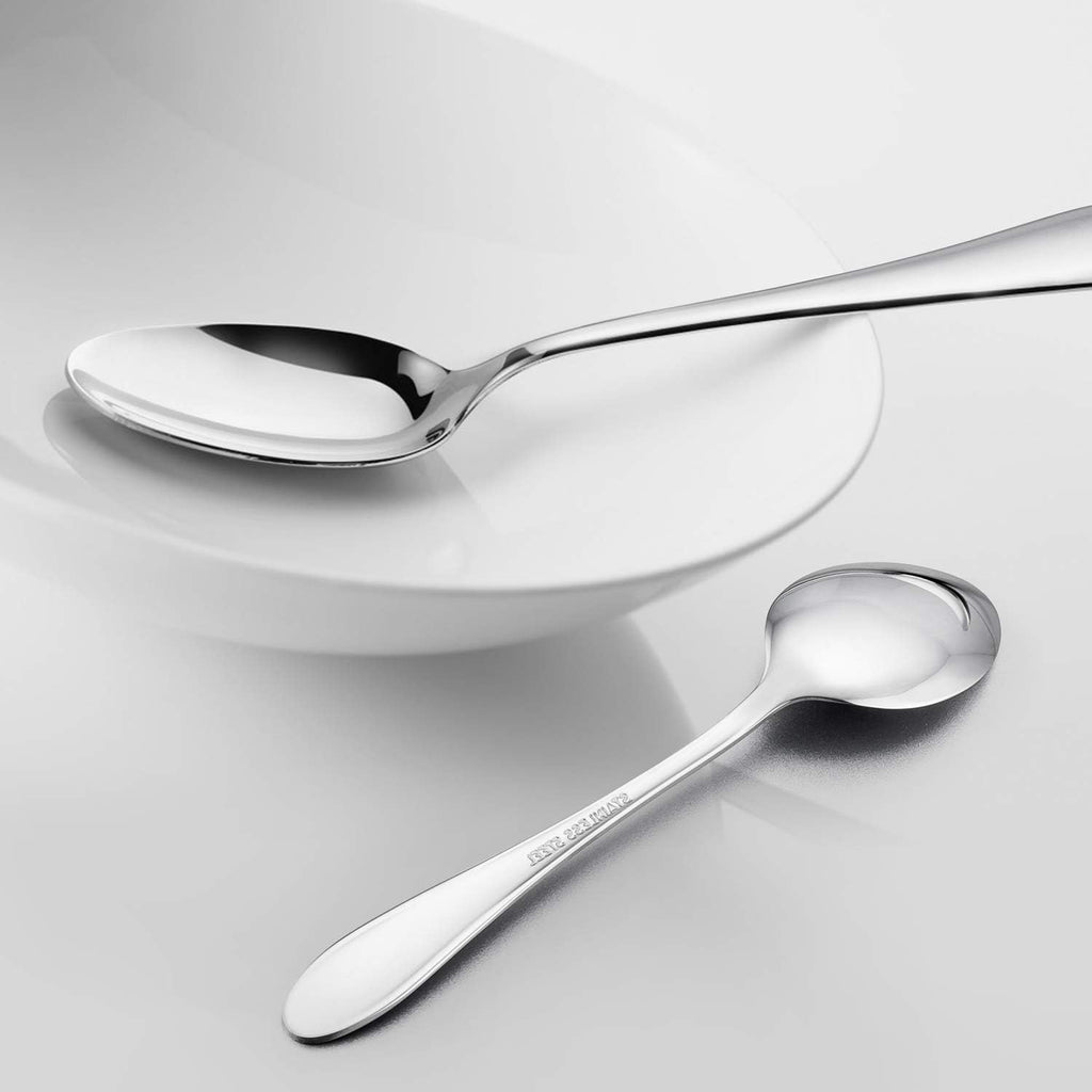 32 Piece Cutlery Flatware Set, 100% Durable Stainless Steel Silverware with Knife Spoon Fork, Service for 8, Dishwasher Safe/Mirror Polished (Elegant Series)