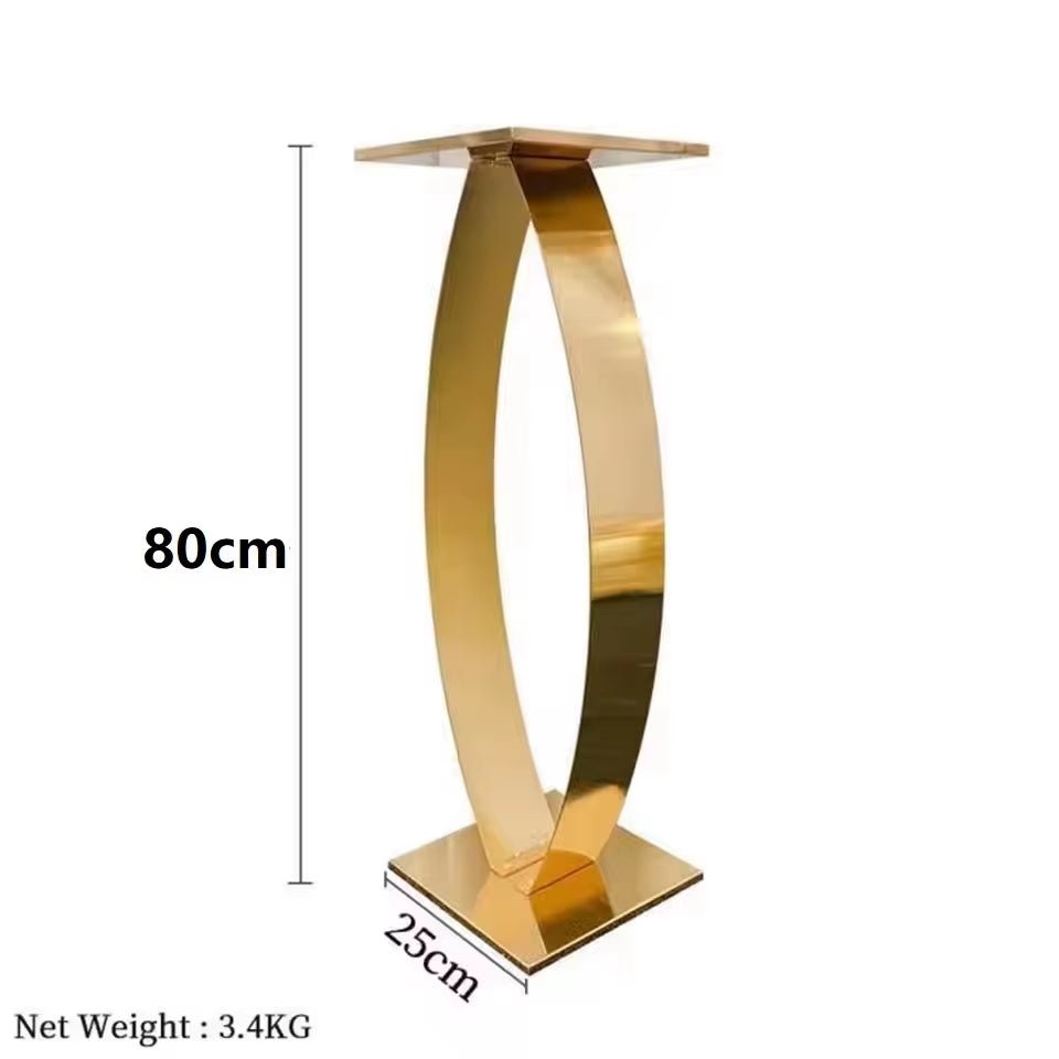 Wedding Metal Flower Stand Set - 31-Inch High-Quality Electroplated Gold Acrylic Flower Display Rack for Event and Party Decoration (2-10 Pieces)