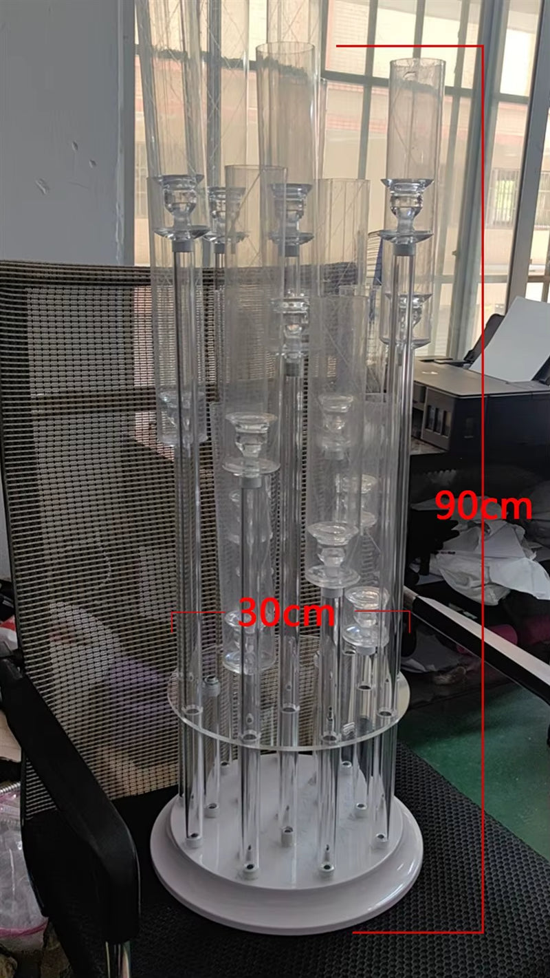 Acrylic Candle Holder - Elegant Vase-Style Table Ornament for Weddings and Celebrations