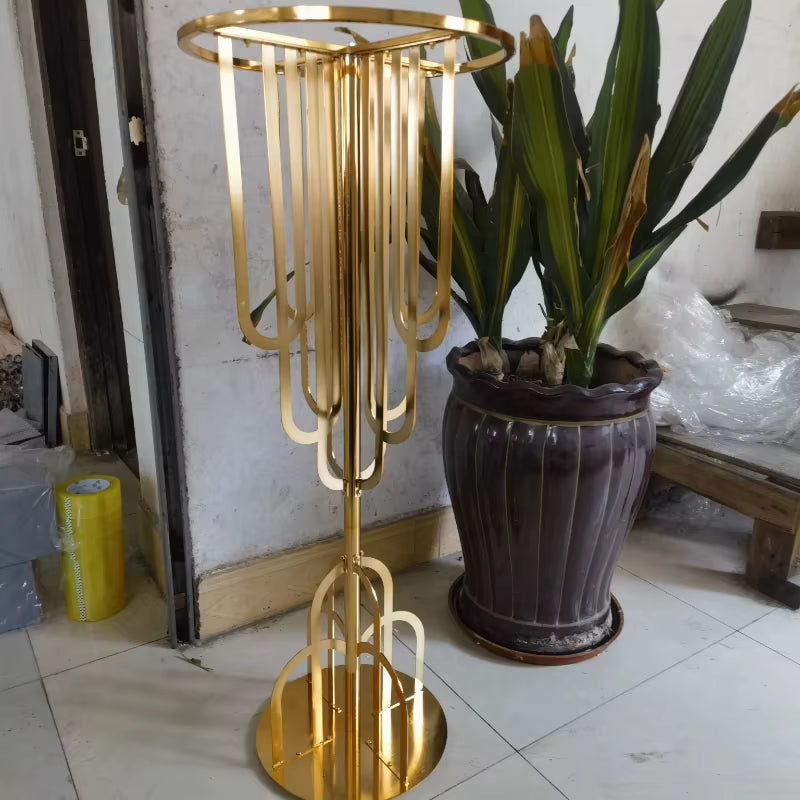 Wedding Metal Gold Flower Stand Vase Arch Tree Centerpieces for Modern Table Decoration - Available in Sets of 2, 5, 6, or 10 Pieces