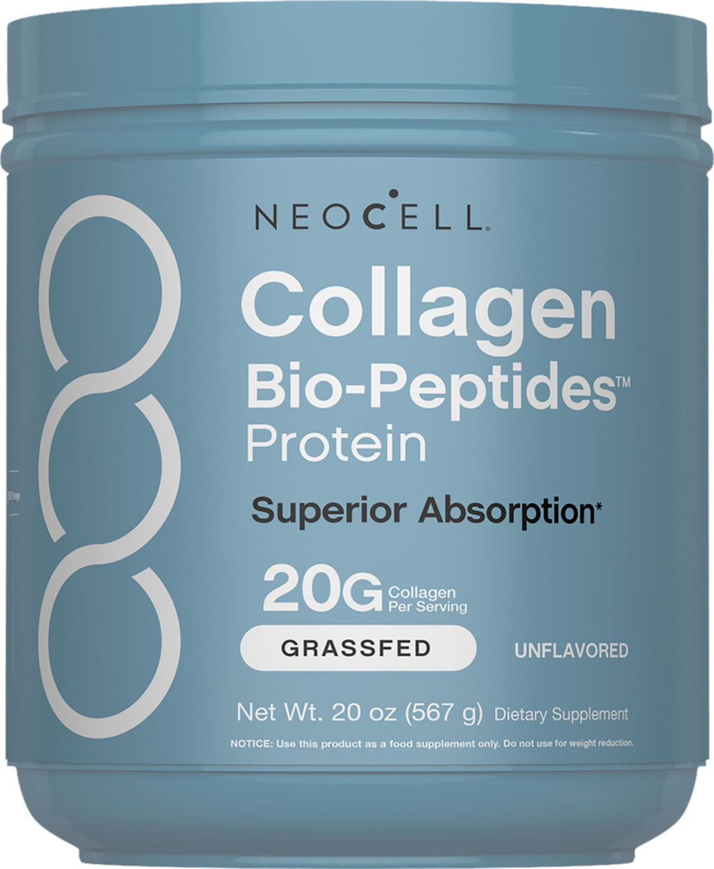 Premium Grassfed Collagen Bio-Peptides Powder - 20 Oz (567 G) for Healthy Skin, Hair & Joints
